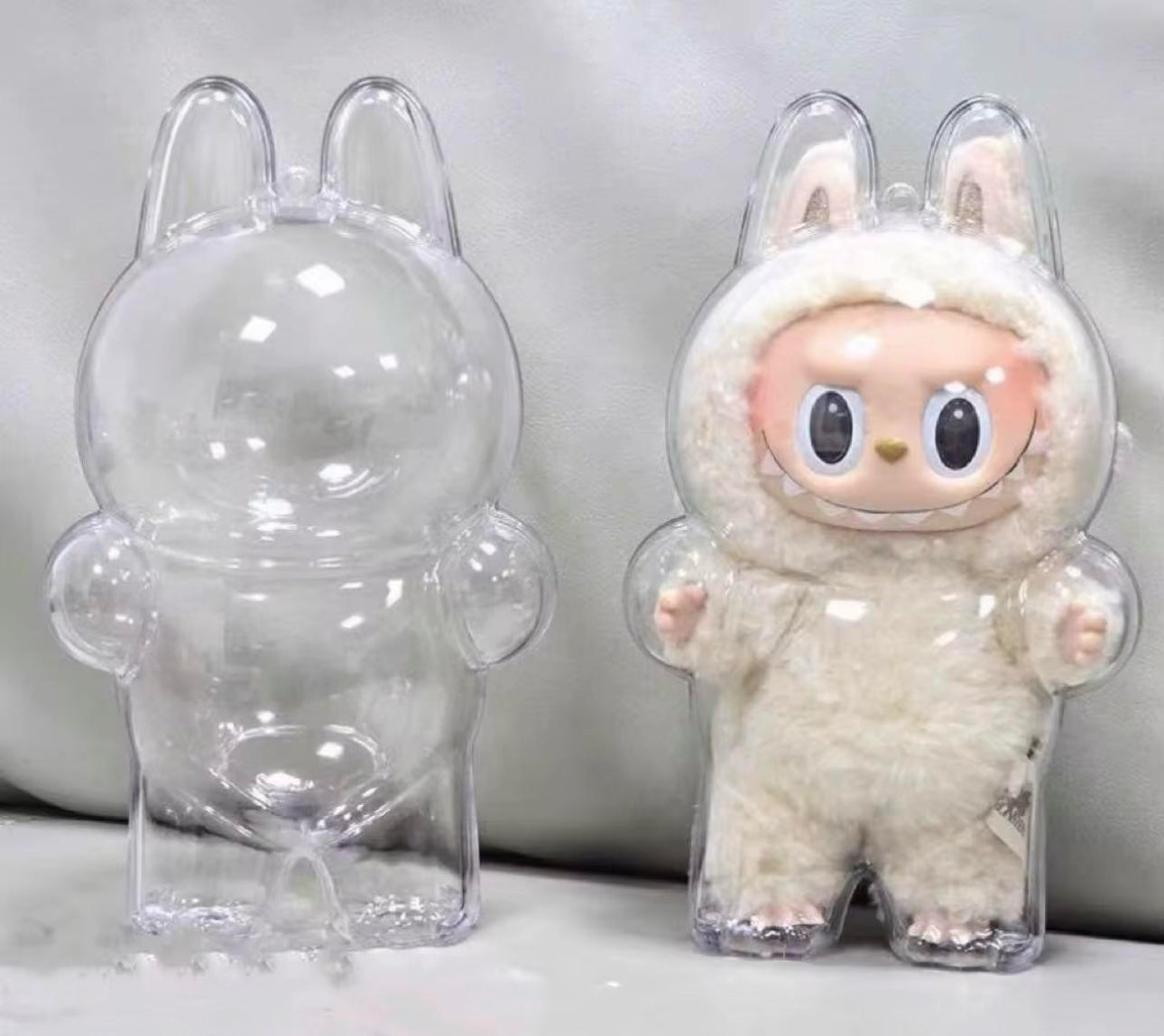 LABUBU Premium Acrylic Display Case for Both Exciting Macaron & Big into Energy Vinyl Plush Figures
