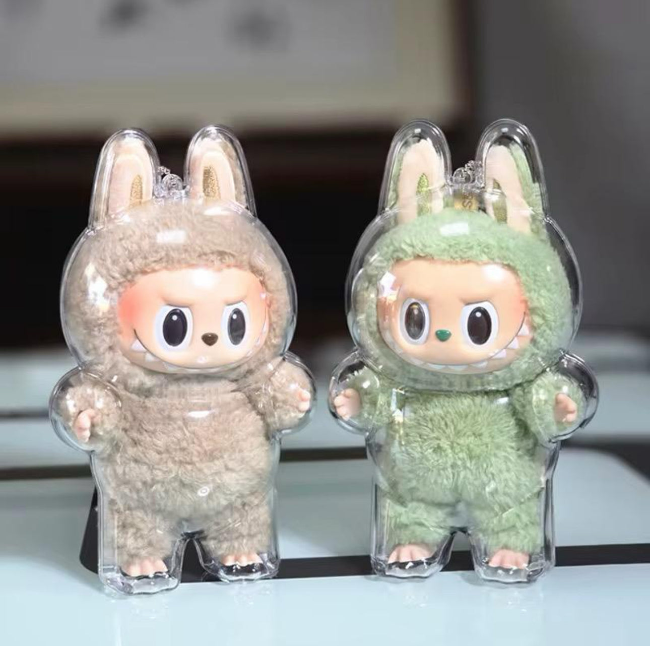 LABUBU Premium Acrylic Display Case for Both Exciting Macaron & Big into Energy Vinyl Plush Figures
