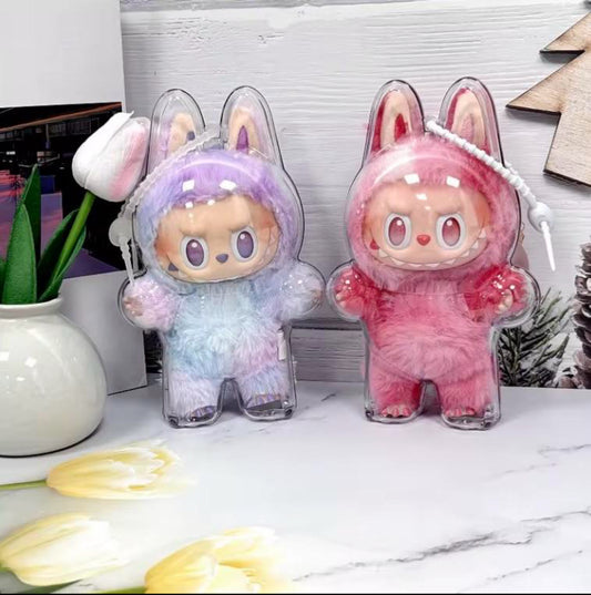 LABUBU Premium Acrylic Display Case for Both Exciting Macaron & Big into Energy Vinyl Plush Figures 
